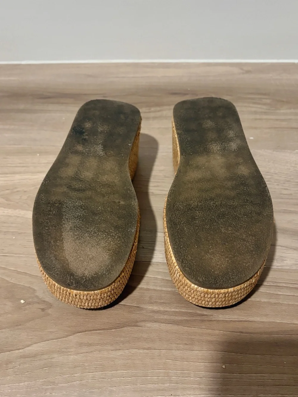 Brandy raffia platform slide sandals